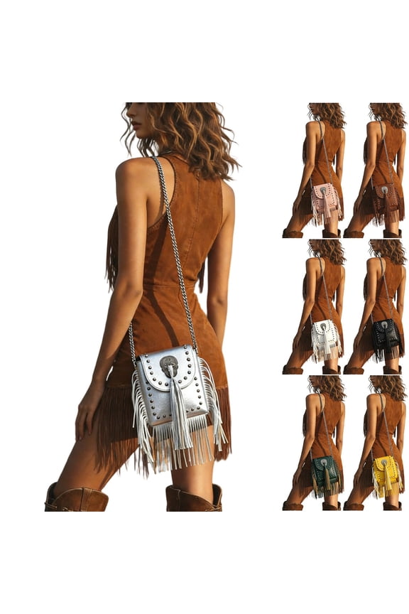 Leather Skull Fringe Purses for Women Black Tassel Shoulder Crossbody Bag Unique Gothic Punk Satchel Handbag