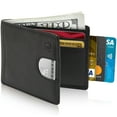 thumbnail image 1 of Leather Slim Wallets For Men - RFID Mens Wallet With Pull Strap Front Pocket Card Holder With ID Window Gifts For Him, 1 of 6