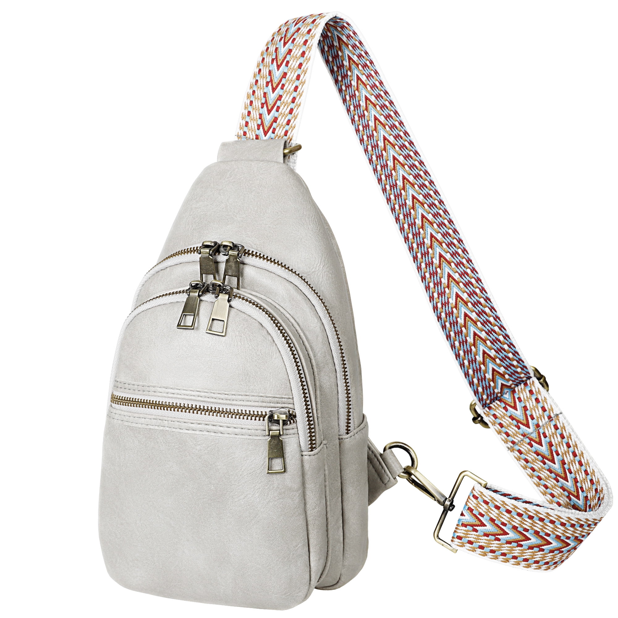 Leather Sling Bag Crossbody Backpack for Women Trendy