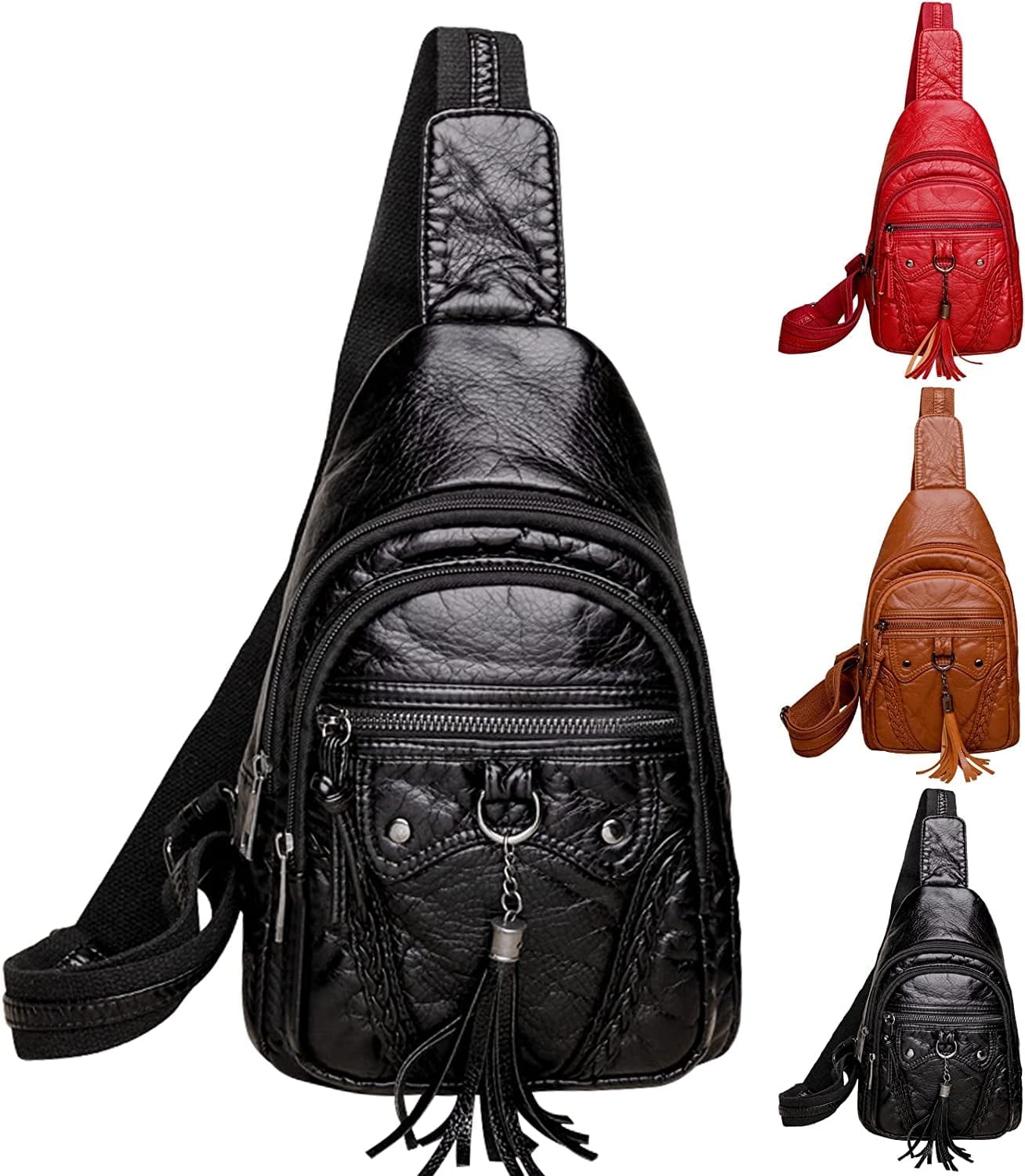 Women Crossbody Backpack PU Leather Waterproof Small Handbag Travel Shopping Mini Backpack Purse Cheap Girls Mini Backpack Purse PU  main image 2