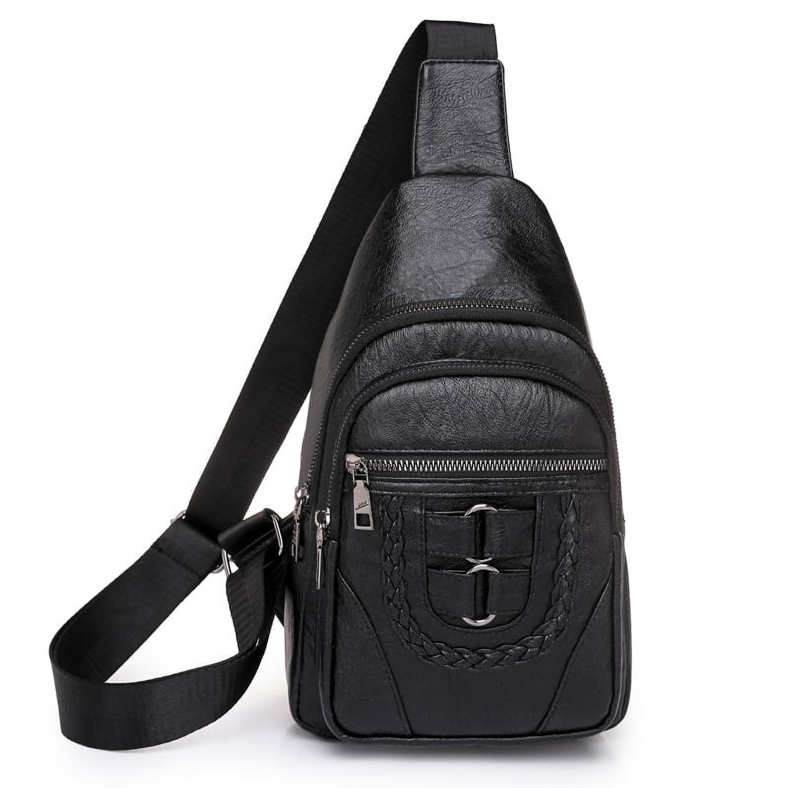 Leather Sling Bag Purse for Women Chest Crossbody Shoulder Bags Travel ...