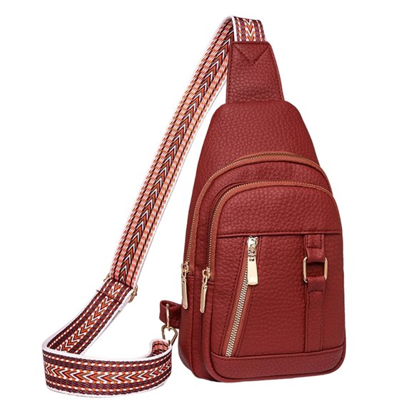 Leather Sling Bag for Women,Travel Small Sling Bag Crossbody Bags for Women-Vegan Leather Fanny Pack Crossbody Bags