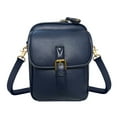 thumbnail image 1 of Leather Small Crossbody Phone Bag Women Men Versatile Shoulder Purse Fashion Bag (Dark Blue), 1 of 10