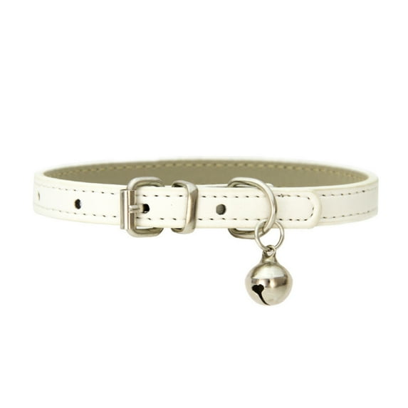 Leather Small Dog Cat Collar with Bell Adjustable Cat Kitten Straps Puppy Necklaces for Girl Boy Cats Puppy Small Pets
