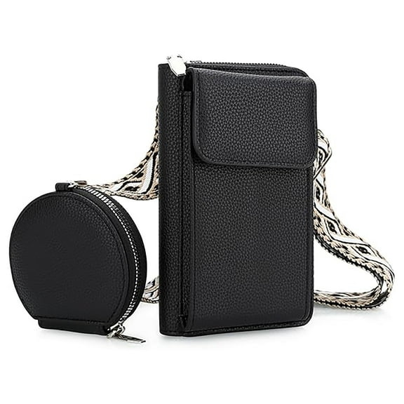 Leather Small Phone Wallet Crossbody Bag Women’s Shoulder Purse with Coin Bag Card Slots Adjustable Strap Water Resistant for Travel Shopping Daily Use