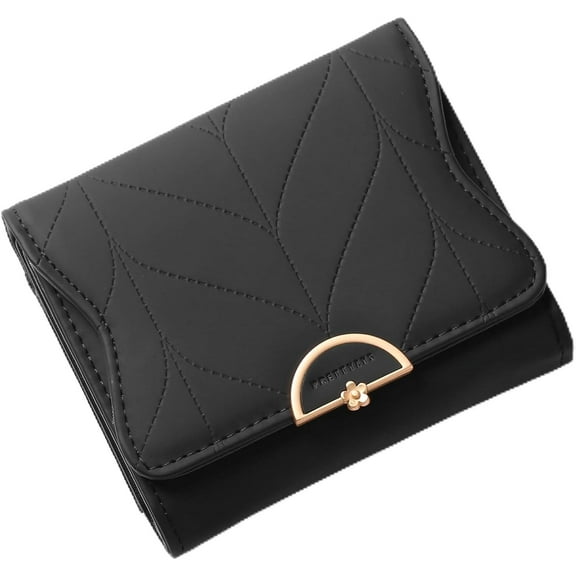 Leather Small Womens Wallet Blocking Bifold Card Holder Cute Wallet for Woman with Zipper Coin Pocket,Athens Gray