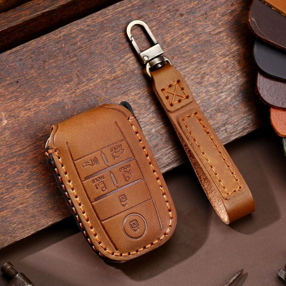 KIA Sedona Grand Carnival Key Fob Case - 6 Button Carbon Fiber Pattern Cover With Silicone Protection