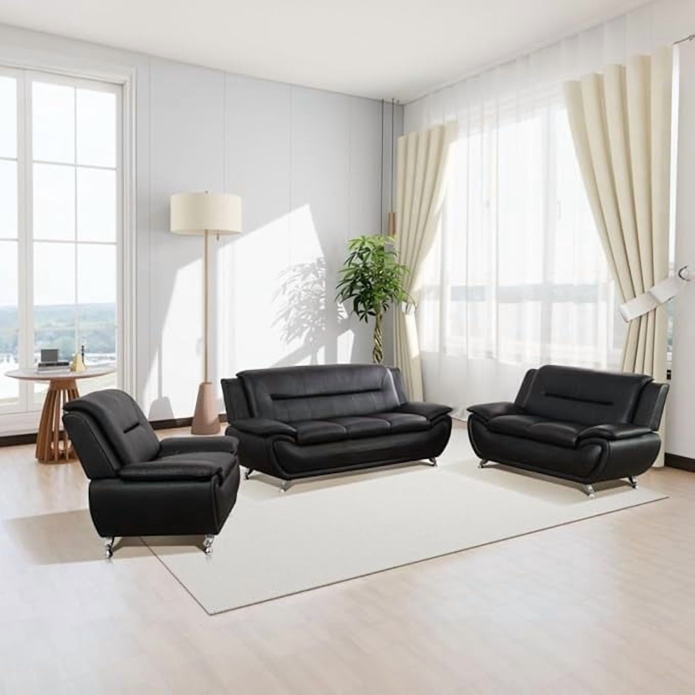 Leather Sofa Set for Living Room 3 Piece Living Room Furniture Set ...