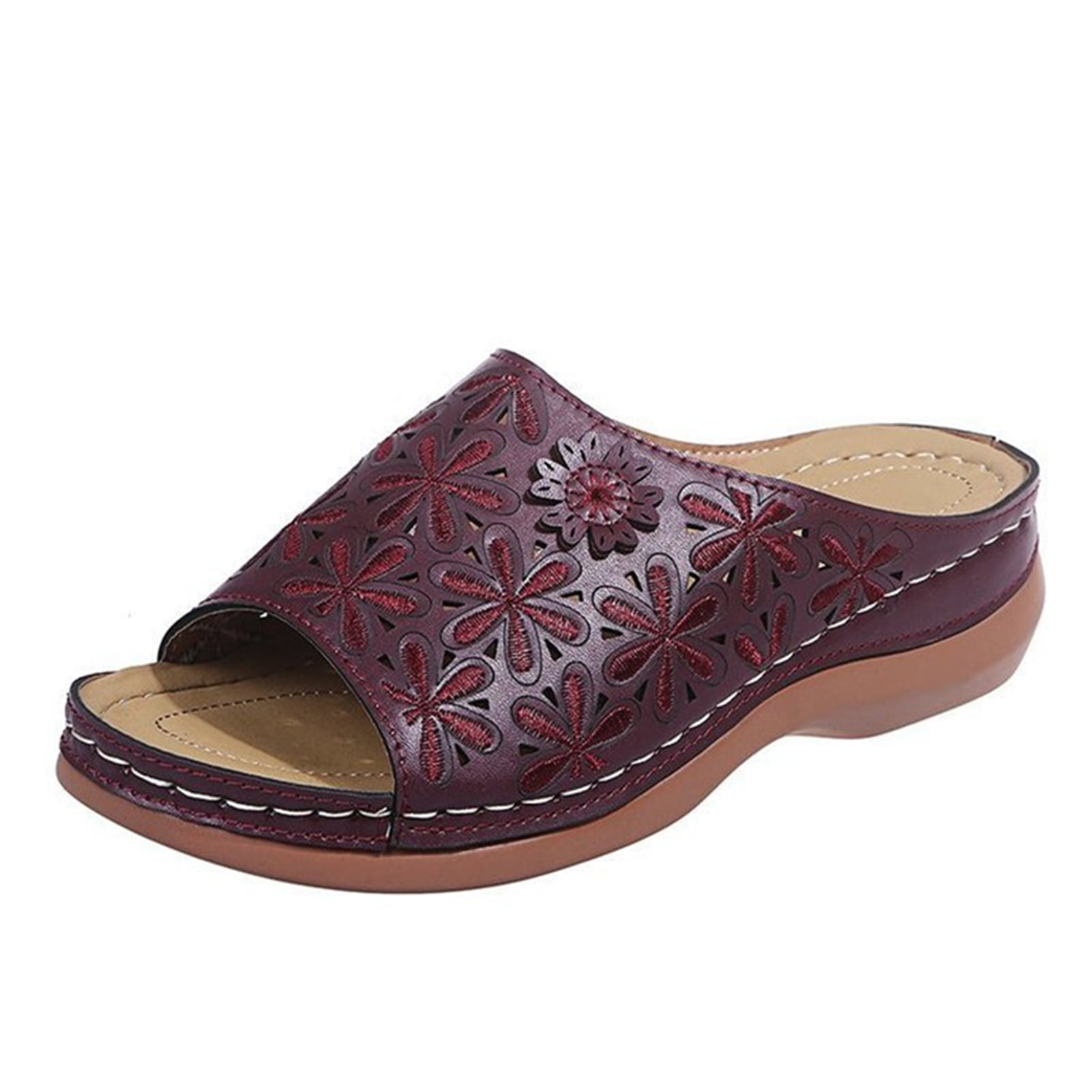 Leather Soft Footbed Orthopedic Arch Support Sandals for Women ...