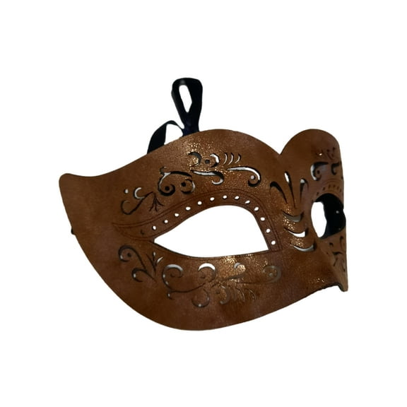 Leather Sparkle Bronze Masquerade Mardi Gras Mask Halloween Women