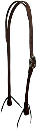 Berlin Leather L1150 Latigo Rolled Ear Headstall With Tie Stainless Steel Buckle