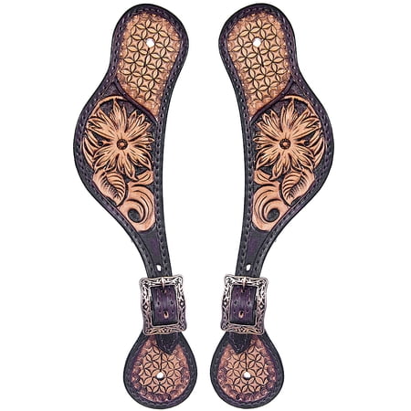 Leather Spur Strap Western Tan W/ Brown Hilason