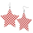 thumbnail image 1 of Leather Star Hook Earrings Canada Maple Leaf Pattern Print Earring Dangle Drop Earring For Women, 1 of 6