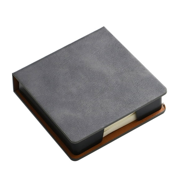 Leather Sticky Notepads Dispenser Case with a Lid Cover for Outdoor Travel Work