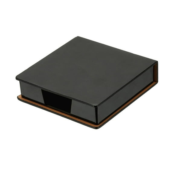 Leather Sticky Notes Holder, 4x4" Sticky Pads Dispenser Business Card Holder Memo Pad Organizer for Desk Home Office Books Notebook, Black