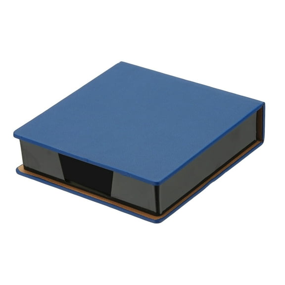 Leather Sticky Notes Holder, 4x4" Sticky Pads Dispenser Business Card Holder Memo Pad Organizer for Desk Home Office Books Notebook, Blue