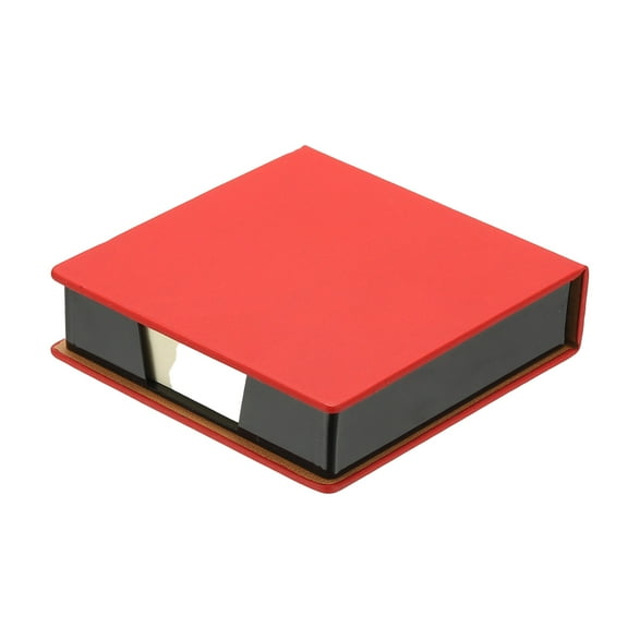 Leather Sticky Notes Holder, 4x4" Sticky Pads Dispenser Business Card Holder Memo Pad Organizer for Desk Home Office Books Notebook, Red