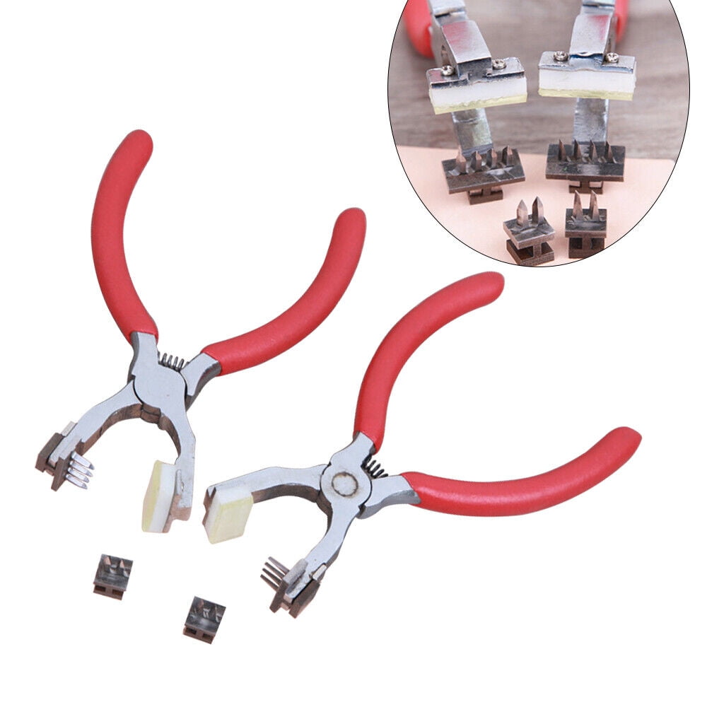 Leather Stitching Hole Punch Chisel Pliers Diamond Point Pricking Nipper Tool