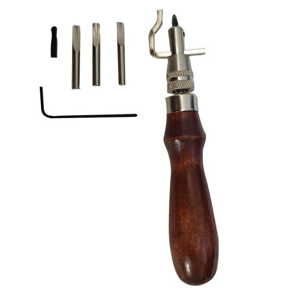 Leather Stitching Tool Leathercraft Stitching Groover Skiving Edger Beveler Leather Working Tools Kit Adjust Size for Home and Kitchen