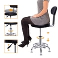 thumbnail image 1 of Leather Stool Work Shop Seat Chair Height Adjustable Garage Stool With Backrest, 1 of 13