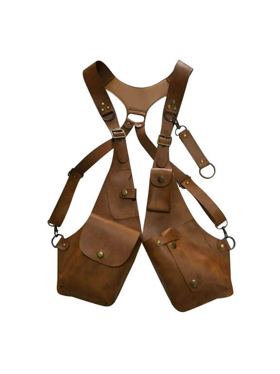 Anti Theft Leather Strap Wallet, Crossbody Underarm Shoulder Bag, Steampunk Travel Security Pouch for Phone, Cards and Outdoor Essentials