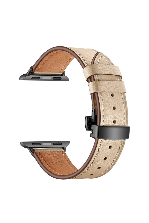 Leather Strap For Apple band black button apricot 38/40/41