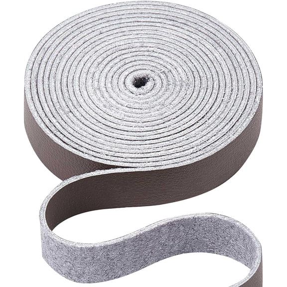 Leather Strap Strips 79 Inch Long 1/2 Inch Wide Single Side Lychee Grain Imitation Flat Leather Cord Strings