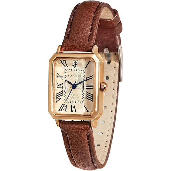 Leather Strap Watches for Women Elegant Dainty Ladies Watch Vintage Rectangle Women Quartz Wrist Watch