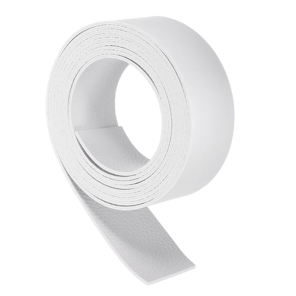 Leather Straps, 1.2 Inch Wide 79 Inch Long Flat Leather Strips Cord, White