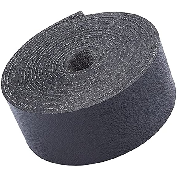Leather Straps for Crafts Flat Cord DIY Leather Strap 78 inches Long for Making Bag Strap Leather Belt Furniture Handles Black