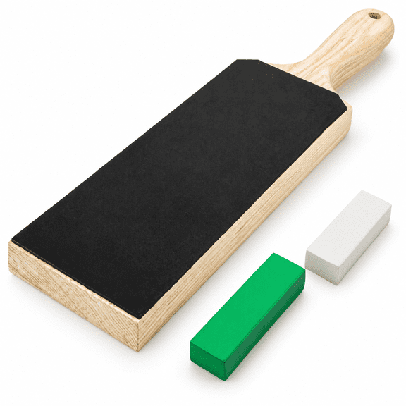Leather Strop Forening - Get-edges With 3" X 9" Double Sided Paddle Block Easy Handle & Stroppingener Guide
