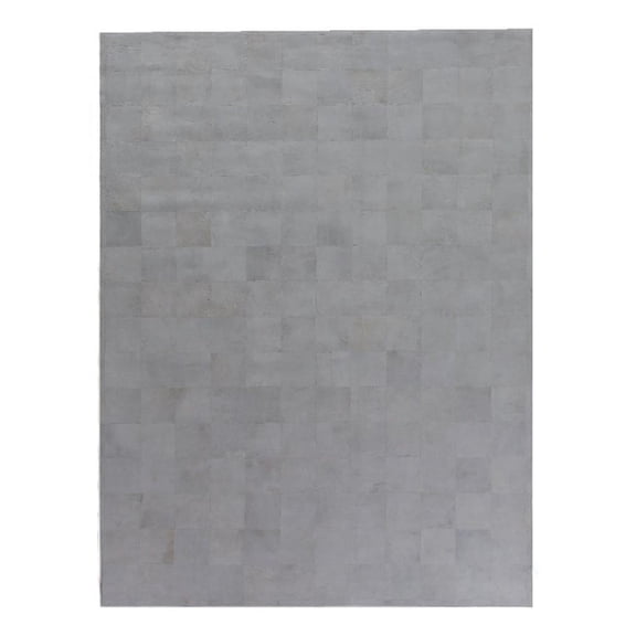 Leather Suede Hand-Tufted Leather Hide White 9'6"x13'6" Area Rug