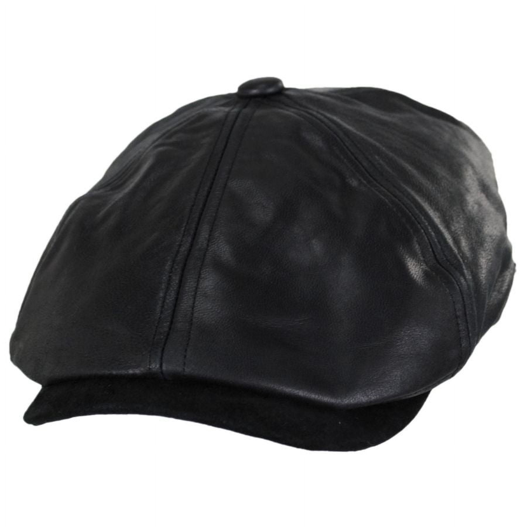 Leather Suede Newsboy Cap XXL Black