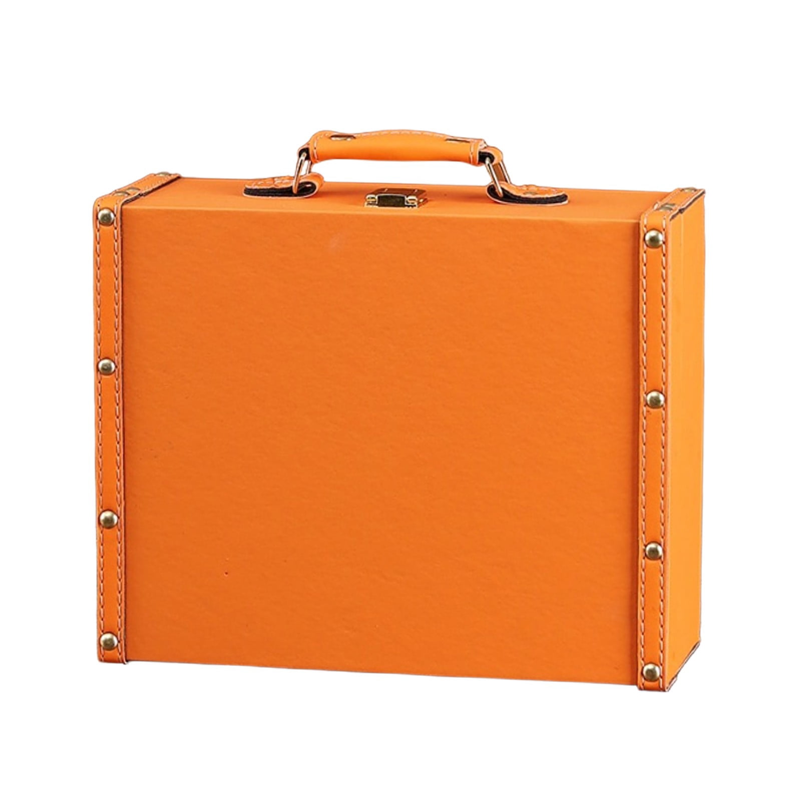 Picture of Leather Suitcase Wooden Storage Trunk Antique Travel Luggage Display ...