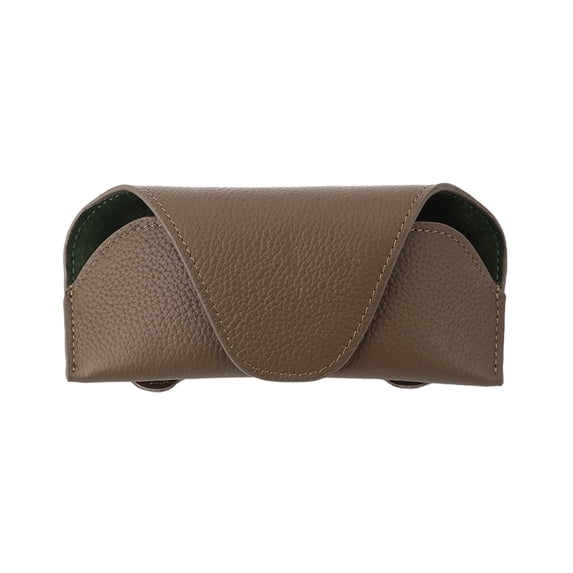 Leather Sunglass Holder for Car Sun Visor, Magnetic Closure Glasses Storage Case, Vehicle Visor Accessory and Organizer ( Khaki )