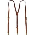 thumbnail image 1 of Leather Suspenders For Men, Brown Genuine Leather Suspenders Groomsmen Gifts, 1 of 1