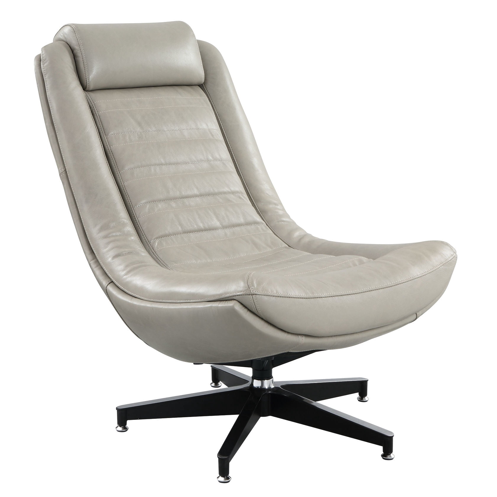 Leather Swivel Chair, Gray, 35 in Tall | Comfortable and Stylish ...