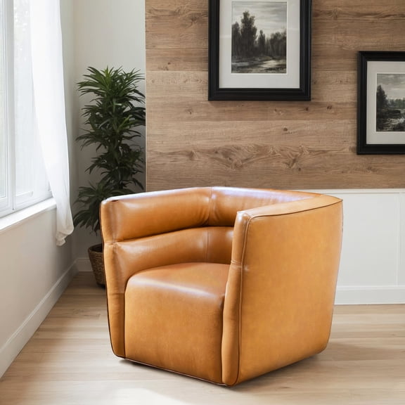 Leather Swivel Chairs with Customizable Headrest / Personalized Neck Support