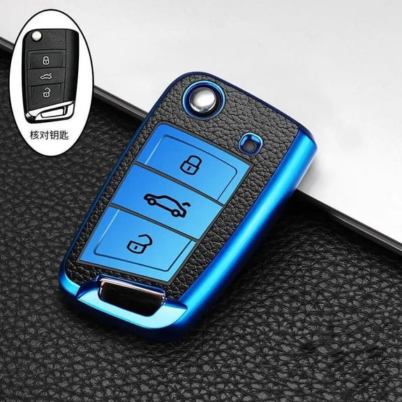 Leather TPU Car Key Case Cover Fob For VW Volkswagen Polo Tiguan Passat Golf MK MK2 MK7 Jetta Skoda Kodiaq Superb Octavia