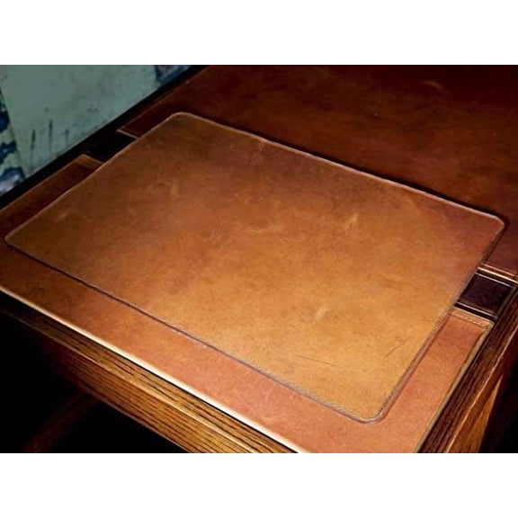 Leather Table Pad Protector in Full-Grain Leather Natural Desk Pad Custom Desktop Writing Mat$$Office