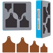 Leather Tags Cutting Dies 4 Size Tag Leather Die Cutter Leathers Die Cuts Tool Leathers Craft Punch Tool for Signage Making DIY Wooden Dies for Crafter Gray