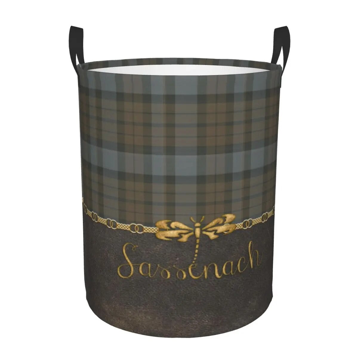 Leather Tartan Monogram S Laundry Basket Collapsible Modern Plaid Check ...