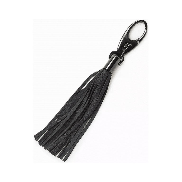 LEATHER TASSEL BLACK W/GUN METAL LEATHER TASSEL BLACK W/GUN METAL