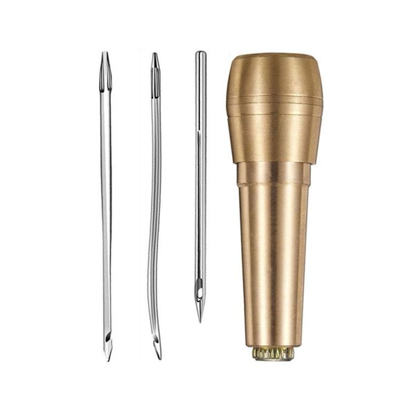 Leather Tent DIY Leather Sewing Awl Needle Copper Handle Set Copper Handle Set DIY Leather Sewing Leather Sewing Kit