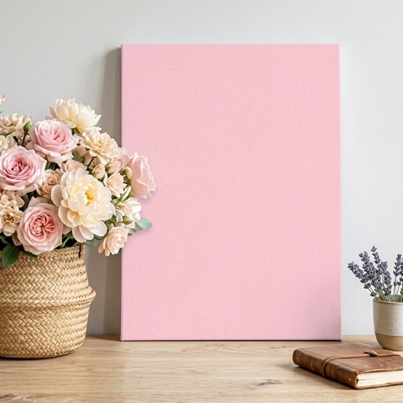 Leather Texture Canvas Wall Art, Vintage Pink Classic Art Framed Canvas Wall Decor Picture Print Artwork Decorations for Living Room Office Ready to Hang 10" x 8"