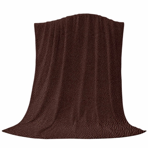 Leather Texture Throw Flannel Blanket Vintage Brown Classic Art Super Soft Cozy Bed Blanket, Lightweight Plush Fuzzy Bed Throw for Bedroom Sofa Couch Living Room 30x40In,