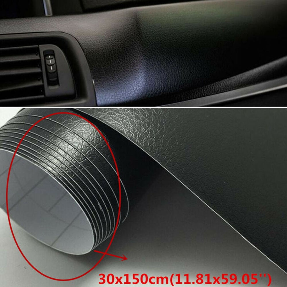 Leather Texture Vinyl Wrap Film Adhesive Sticker For Car Interior Film Black PVC