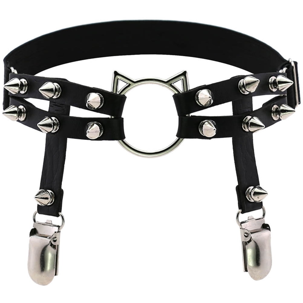Leather Thigh Garter Gothic Punk Leg Garter Rivet Garter Cool Style