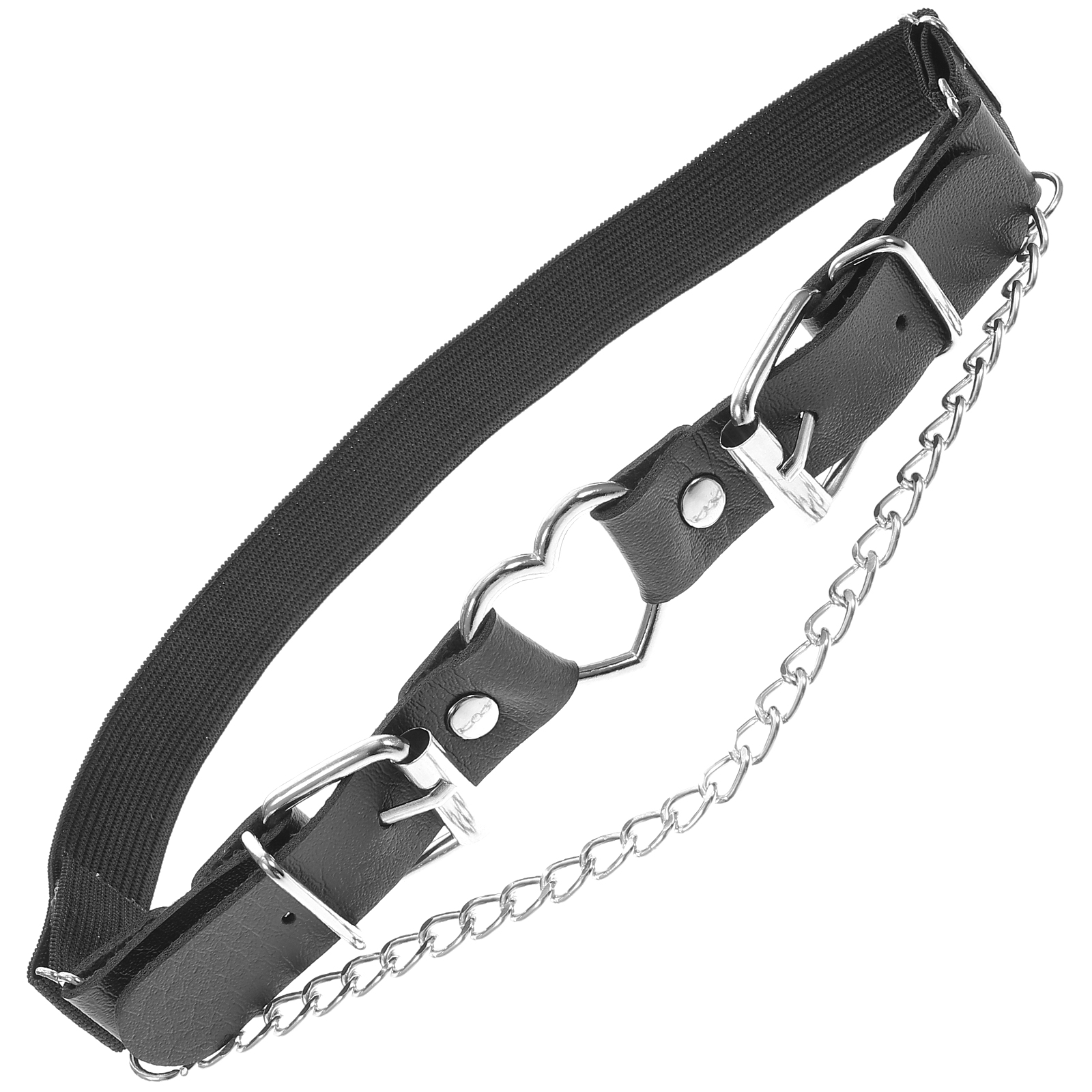 Leather Thigh Garter with Chain Punk Heart Leg Garter Leg Band Women
