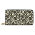 thumbnail image 1 of Leather Thin Slim Wallets for Women Men - Bike Fancy Pattern Clutch Card Wallet for Women Men with Zipper, 1 of 7